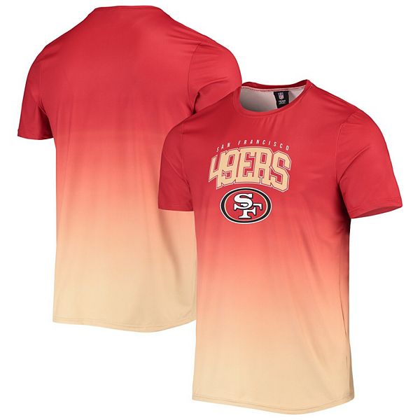 Men's FOCO Scarlet/Gold San Francisco 49ers Gradient Rash Guard Swim Shirt
