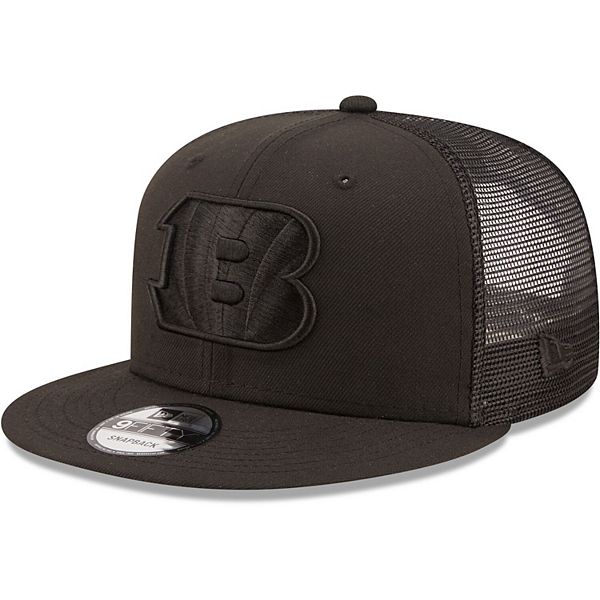 Men's New Era Black Cincinnati Bengals Classic 9FIFTY Trucker Snapback Hat