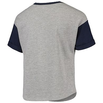 Girls Youth Heathered Gray New York Yankees Bleachers T-Shirt