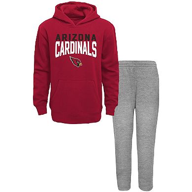 Toddler Cardinal/Heathered Gray Arizona Cardinals Fan Flare Pullover Hoodie & Sweatpants Set