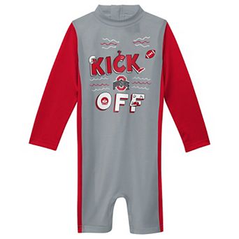 Toddler Gray/Scarlet Ohio State Buckeyes Wave Runner Wetsuit