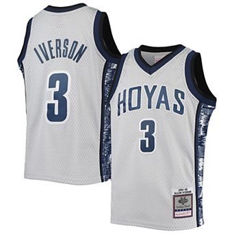 Men's Mitchell & Ness Allen Iverson Gray Georgetown Hoyas 1995-96 Replica Swingman Jersey