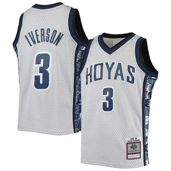 Georgetown Hoyas Allen Iverson Autographed Grey Authentic Mitchell & Ness  1995-96 College Vault Jersey Size XL Beckett BAS Witness Stock #220417 -  Mill Creek Sports