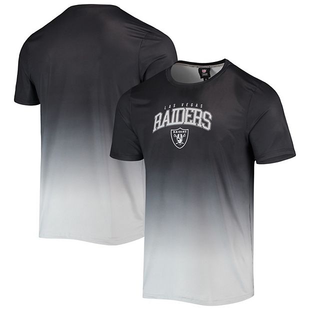 Men's FOCO Black/Silver Las Vegas Raiders Gradient Rash Guard Swim Shirt