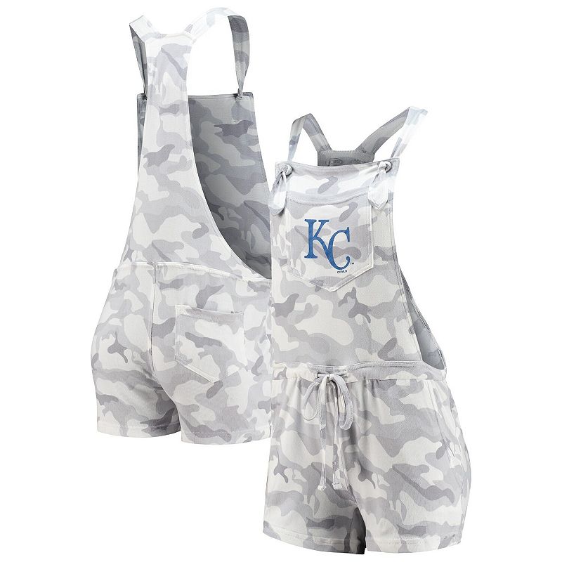 Womens Concepts Sport Gray Kansas City Royals Camo Overall Romper, Size: X