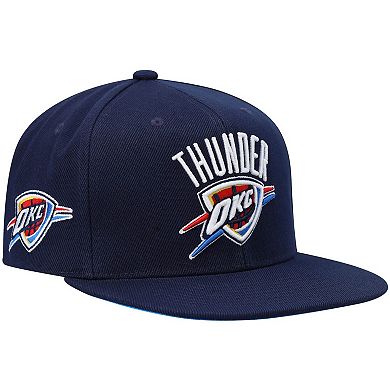 Men's Mitchell & Ness Navy Oklahoma City Thunder Core Side Snapback Hat