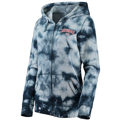 Women's New Era Navy Washington Nationals Tie-Dye Full-Zip Hoodie