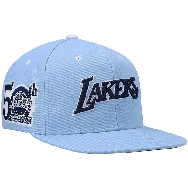 Men's Mitchell & Ness Light Blue Los Angeles Lakers Hardwood Classics Patch  N Go Snapback Hat