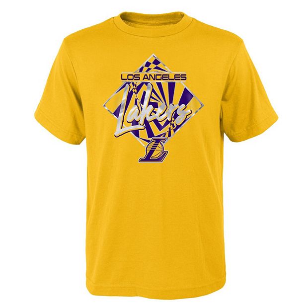 Outerstuff Girls Youth Gold Los Angeles Lakers Back in Action Long Sleeve T- Shirt