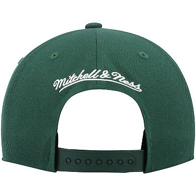 Men's Mitchell & Ness Green Milwaukee Bucks Hardwood Classics Team Ground 2.0 Snapback Hat
