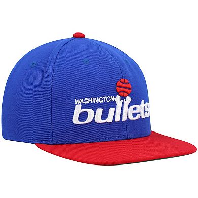 Men's Mitchell & Ness Blue/Red Washington Bullets Hardwood Classics Team Two-Tone 2.0 Snapback Hat