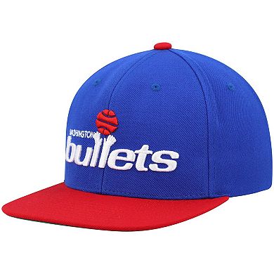 Men's Mitchell & Ness Blue/Red Washington Bullets Hardwood Classics Team Two-Tone 2.0 Snapback Hat