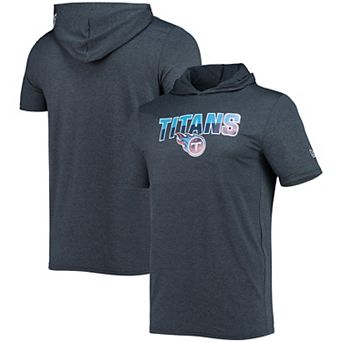 Men's New Era Heathered Navy Tennessee Titans Team Brushed Hoodie T-Shirt