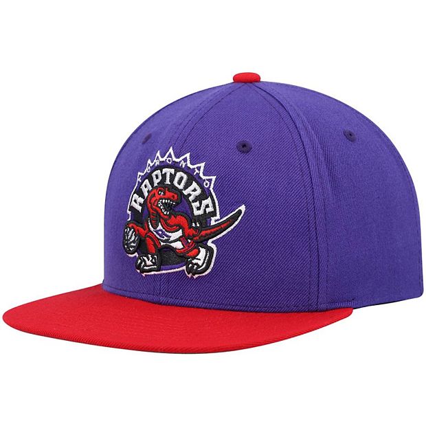Men's Toronto Raptors Mitchell & Ness Black/Purple Upside Down Snapback Hat