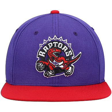 Men's Mitchell & Ness Purple/Red Toronto Raptors Hardwood Classics Team Two-Tone 2.0 Snapback Hat