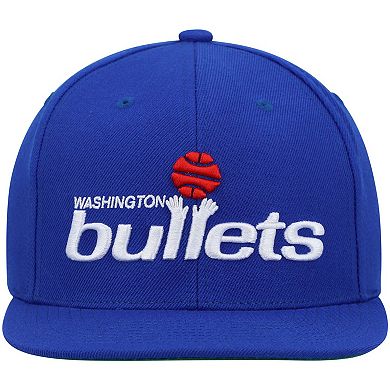 Men's Mitchell & Ness Blue Washington Bullets Hardwood Classics Team Ground 2.0 Snapback Hat