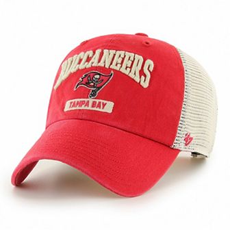 Men's '47 Red/White Tampa Bay Buccaneers Morgantown Trucker Clean Up Snapback Hat