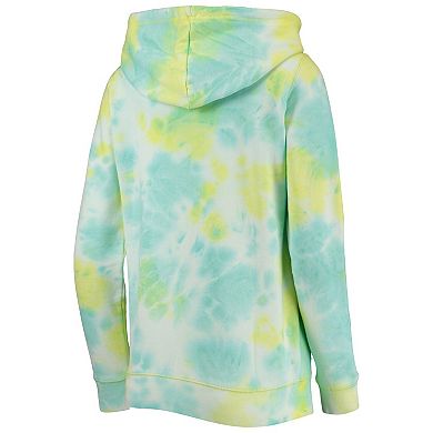 Women's New Era White Chicago Cubs Tie-Dye Full-Zip Hoodie