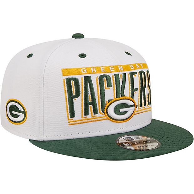 Men's New Era White/Green Green Bay Packers Retro Title 9FIFTY