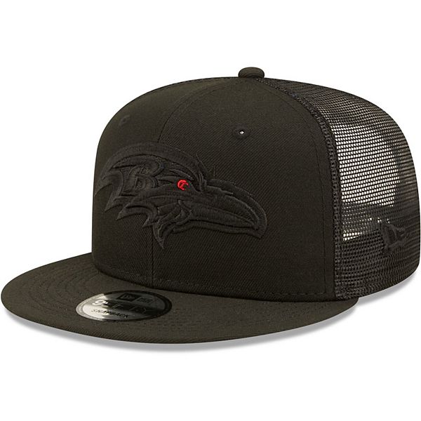 New Era Men's New Era Black Baltimore Ravens Quad II 9FIFTY Trucker  Snapback Hat