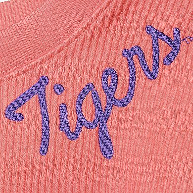 Women's League Collegiate Wear Orange Clemson Tigers Corded Timber Cropped Pullover Sweatshirt