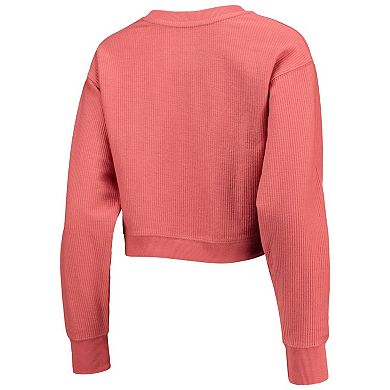 Women's League Collegiate Wear Orange Clemson Tigers Corded Timber Cropped Pullover Sweatshirt