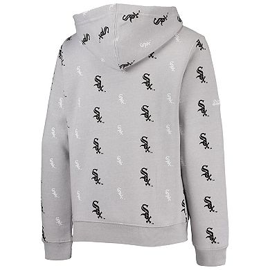 Youth Stitches Heathered Gray Chicago White Sox Allover Print Pullover Hoodie