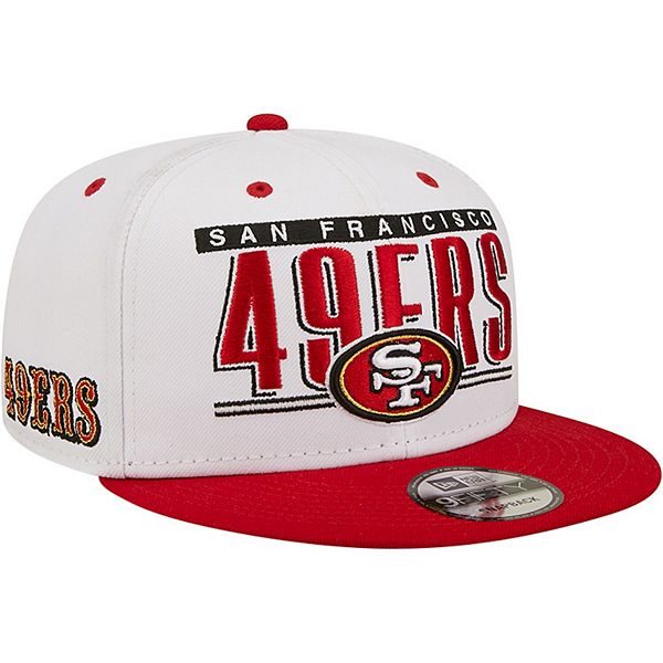 Men's New Era White/Scarlet San Francisco 49ers Retro Title 9FIFTY Snapback  Hat
