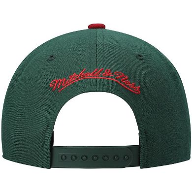 Men's Mitchell & Ness Green/Red Seattle SuperSonics Hardwood Classics Team Two-Tone 2.0 Snapback Hat