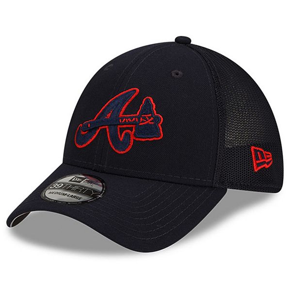New Era Atlanta Braves MLB Batting Practice Hat Cap Flex Fit Medium Large  Blue