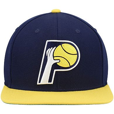 Men's Mitchell & Ness Navy/Gold Indiana Pacers Hardwood Classics Team Two-Tone 2.0 Snapback Hat
