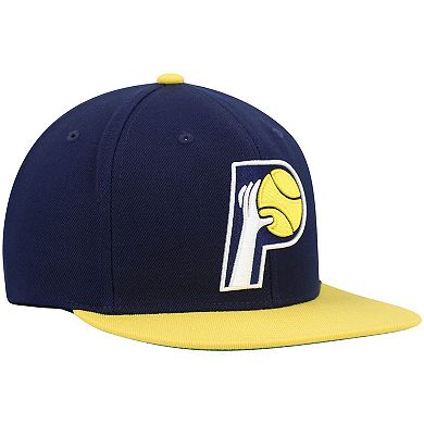 Men's Mitchell & Ness Navy/Gold Indiana Pacers Hardwood Classics Team Two-Tone 2.0 Snapback Hat