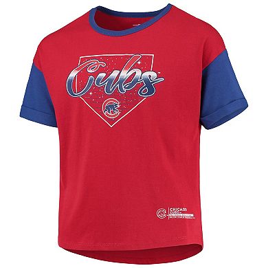 Girls Youth Red Chicago Cubs Bleachers T-Shirt