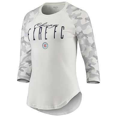 Women's Concepts Sport Cream/Gray Chicago Fire Composite 3/4-Sleeve Raglan Top