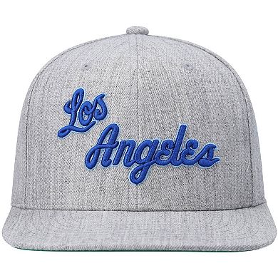 Men's Mitchell & Ness Heathered Gray Los Angeles Lakers Hardwood Classics Team 2.0 Snapback Hat