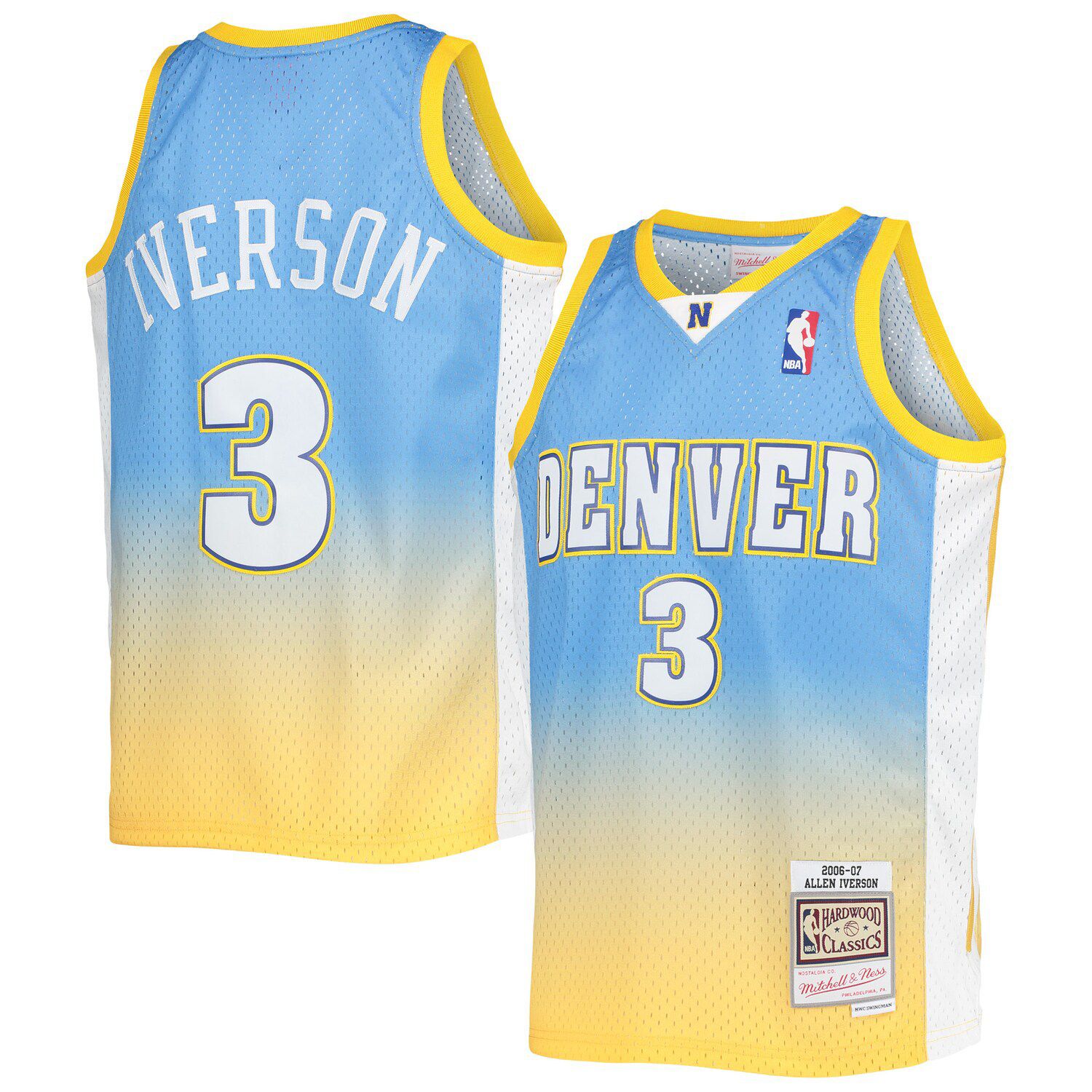 allen iverson throwback nuggets jersey