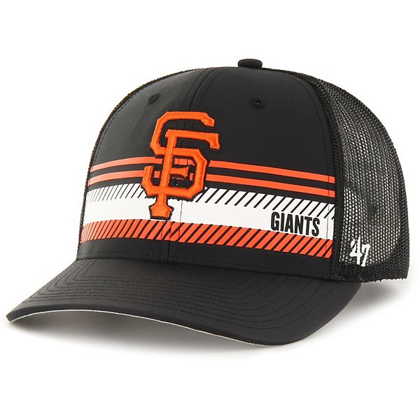 47 Black/Orange NY Giants Sidenote Trucker Snapback Hat