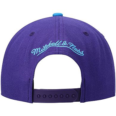Men's Mitchell & Ness Purple/Turquoise Utah Jazz Hardwood Classics Team Two-Tone 2.0 Snapback Hat