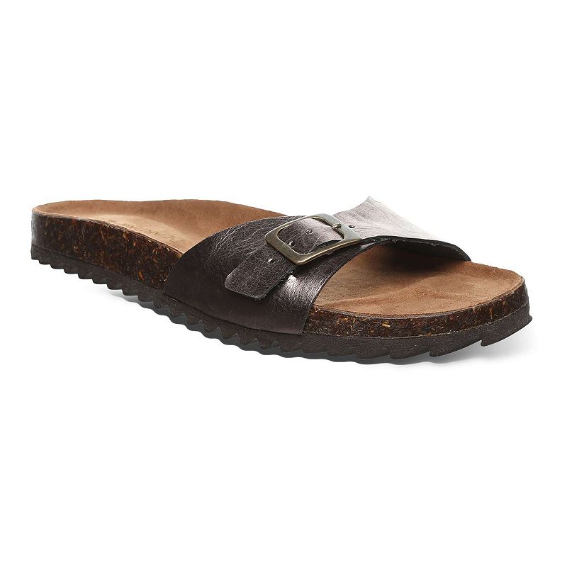 Bearpaw Ava Womens Leather Slide Sandals, Size: 7, Grey