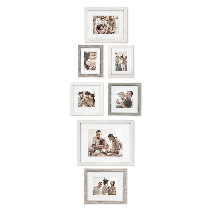 Belle Maison 7-piece Gallery Frames Set, White And Gray