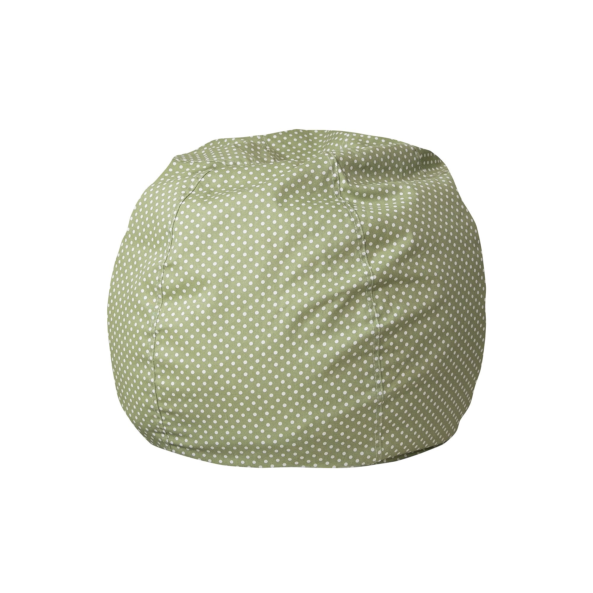 Flash Furniture Small Solid Refillable Bean Bag Chair, Green Dot