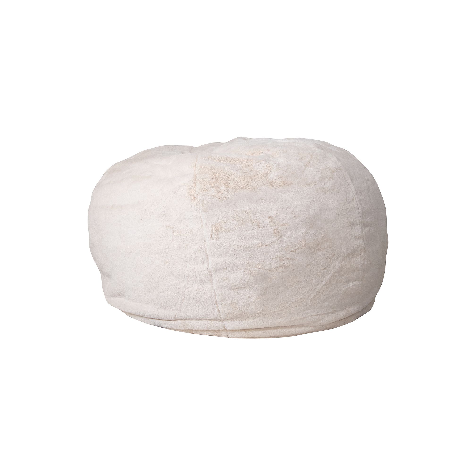 Flash Furniture Oversized Refillable Bean Bag Chair, White Furry