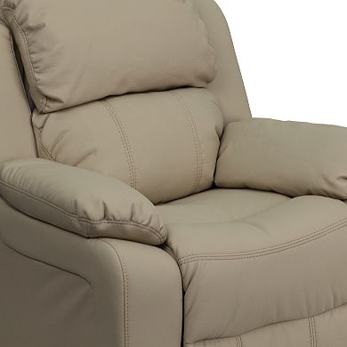 Kids Flash Furniture Deluxe Storage Arms Padded Recliner Chair
