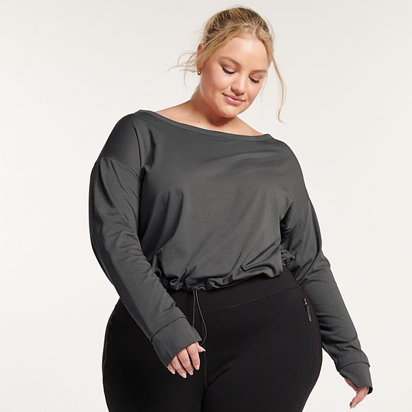Plus Size FLX Cinched Bungee-Hem Top