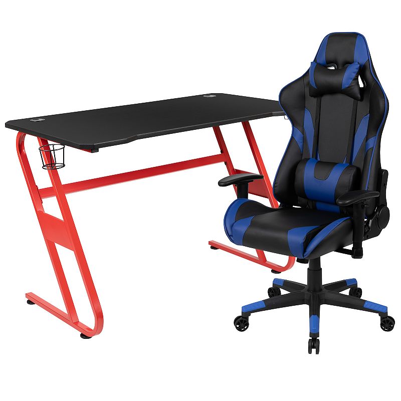Flash Furniture Red Base Gaming Desk & Reclining Gaming Desk Chair 2-piece 