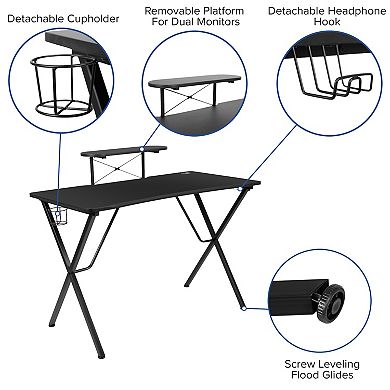 Flash Furniture Gaming Desk & Reclining Gaming Desk Chair 2-piece Set