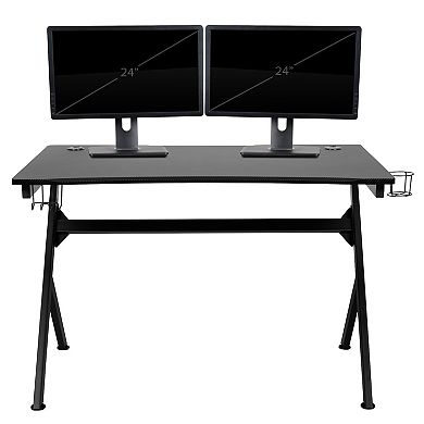 Flash Furniture Gaming Desk & Footrest Reclining Gaming Desk Chair 2-piece Set