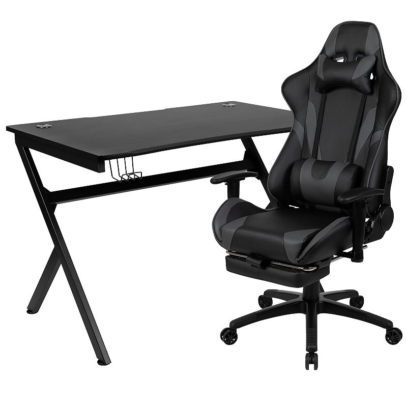 75336082 Flash Furniture Gaming Desk & Footrest Reclining G sku 75336082