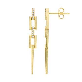 Sterling Silver Cubic Zirconia Drop Earrings