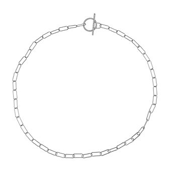 14K Gold Over Silver Cubic Zirconia Spring Ring Cable Chain Necklace